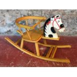 Vintage hand painted wooden rocking horse