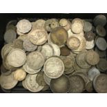 A Large collection of Silver coins to include Victoria Britannia 1887 & 1889 coins, George V Half