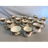 25 Piece Royal Albert old country roses tea set with coffee cups