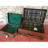 2 Vintage leather bound travel cases