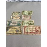 8 WW2 Japanese bank notes