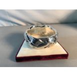 Large silver filled designer bangle.