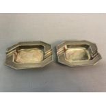 A Pair of Birmingham silver ashtrays, Presented to D. COY 6'7TH CAMERONIANS (S.R) T.A.