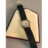 9ct gold "Tavannes" gents 1940's 50's watch with new strap