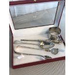 5 various items of silver to include 2 Georgian cutlery items (Tongs & spoon) Manicure item and