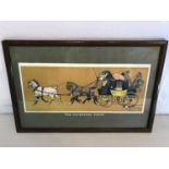 A Vintage print depicting "The Liverpool Coach" printed by Lawrence & Jellicote Ltd. Frame size