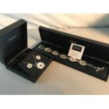 Ortak silver necklace, Bracelet and earring set with original boxes.