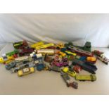 Large quantity of play worn toys to include Dinky & Corgi