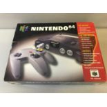 Nintendo 64 console complete with box mint condition.