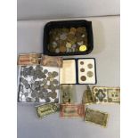 A Collection of pre decimal coins and military bank notes