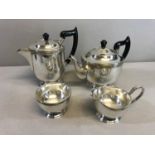 4 Piece Viners art deco tea service