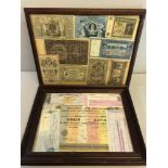 A Collection of Late 1800's & Early 1900's bank notes & cheques, all framed.