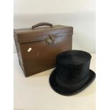 Special make top hat with original travel case