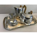 5 Piece Picquot tea/ coffee service which includes serving tray