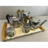 6 piece Picquot tea/ coffee service which includes the matching tray.