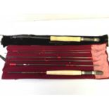 Shakespeare 6 piece Duluxe travel fly rod 1717-270 with bag together with Shakespeare onset