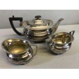 3 Piece EP tea service by Walker & Hall.