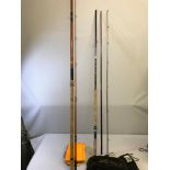 A Shakespeare Golden fly 3 piece salmon 1732 390 rod with bag together with a Shakespeare hollow