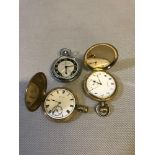 Muir & Sons Glasgow gold plated pocket watch, Elgin gold plated pocket watch & Ingersoll plated