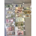 A Collection of various world bank notes