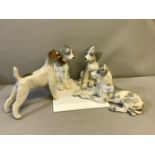 A lot of 4 USSR ceramic porcelain dog figurines