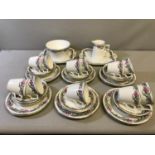 39 piece Shelley China tea set with pink flower design