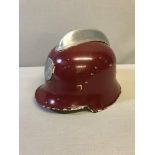 WW2 German fireman's helmet. Repainted at some point. Comes with leather straps.