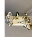 A lot of 5 USSR ceramic porcelain dog figurines