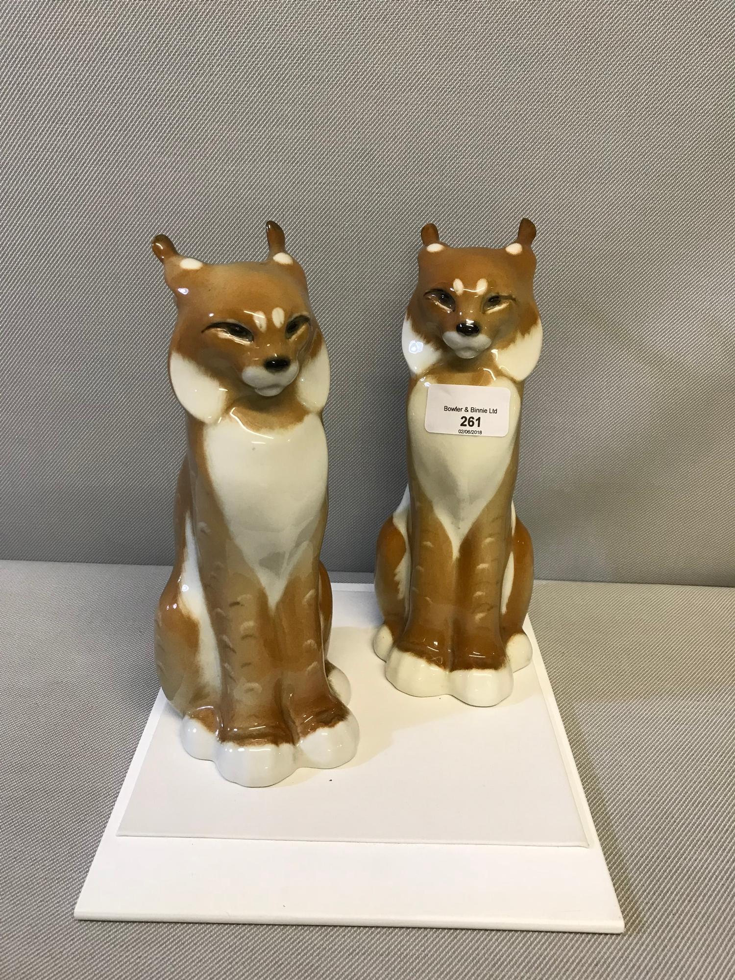 A lot of 2 large USSR ceramic porcelain cat figurines