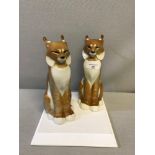 A lot of 2 large USSR ceramic porcelain cat figurines