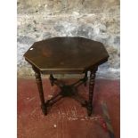 Victorian Octagonal window table. Measures 70cm in height.