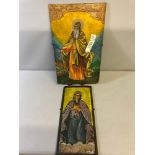 2 antique religious icon plaques, 49x30cm