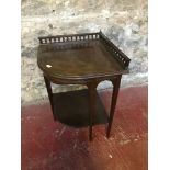 Edwardian 2 tier corner wash stand table.