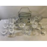 A Collection of Waterford crystal with various other crystals. The lot includes art deco 2 tier cake