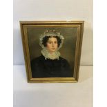 1900's oil painting on board, Lady portrait. Measures 43x39cm (frame size)Unknown artist