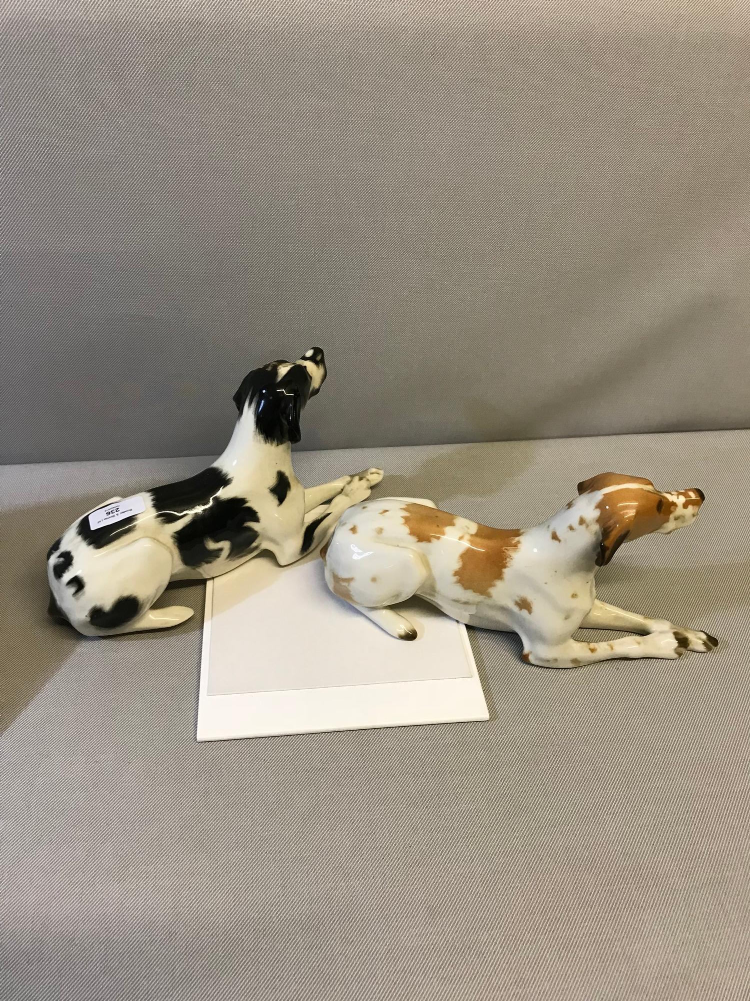 A lot of 2 USSR ceramic porcelain dog figurines - Image 2 of 2