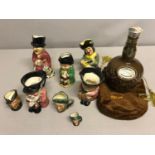 A Collection of shorter and sons, Doulton character jugs together with Spode decanter