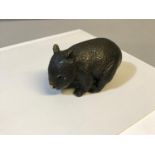 Solid Bronze Wombat figure. Measures 5x8x4cm.