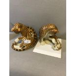 A lot of 2 USSR ceramic porcelain cheetah figurines