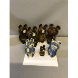 A lot of 7 USSR ceramic porcelain Olympic bear figurines