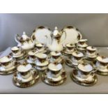 44 Piece Royal Albert "Old country roses" tea set with coffee/ tea pots .