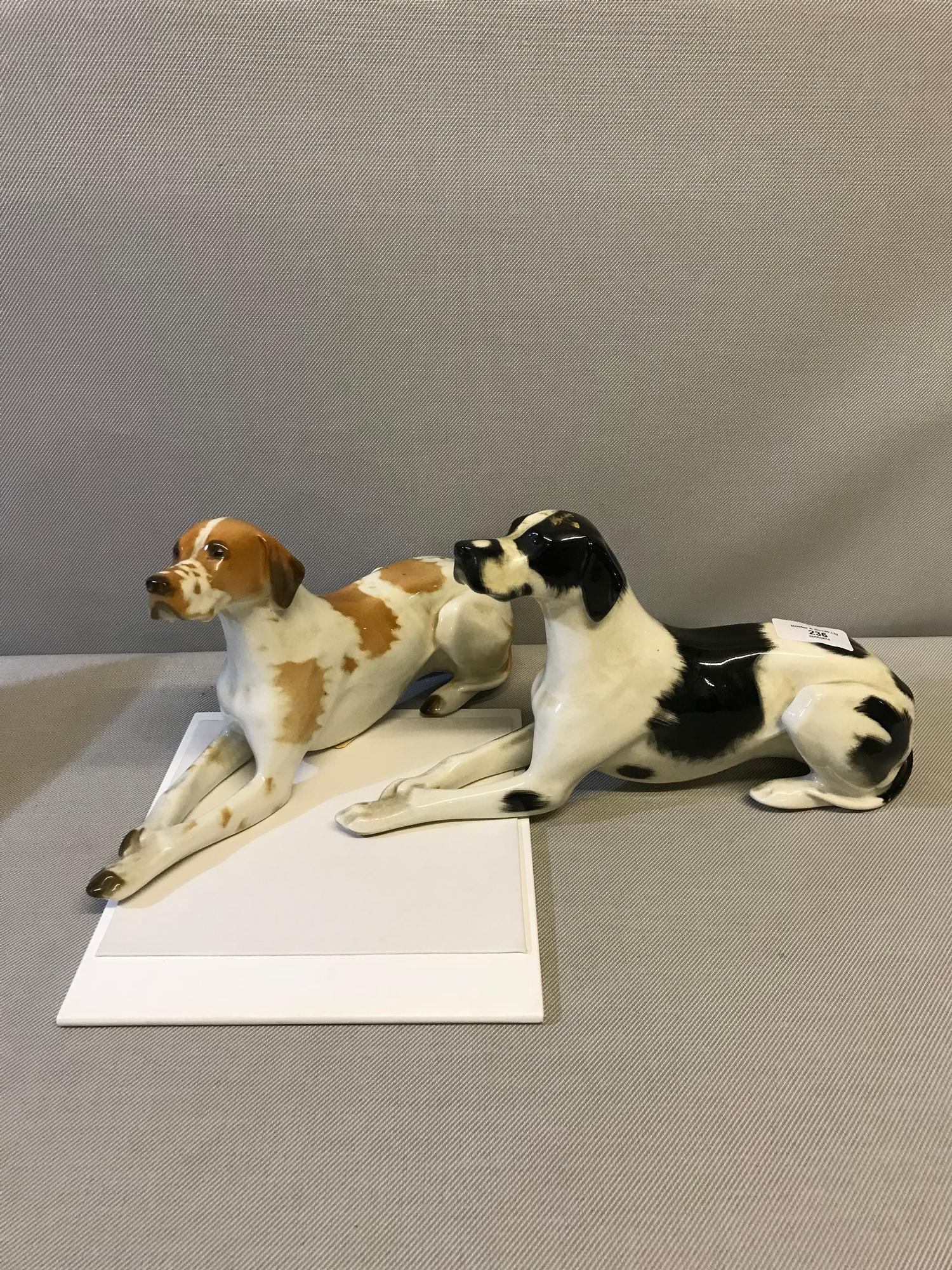 A lot of 2 USSR ceramic porcelain dog figurines