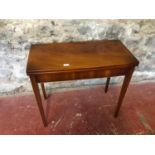 Light mahogany console/ card table. Measures 74x845x42cm