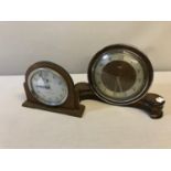 Vintage Smiths alarm clock together with Metamec Dereham clock