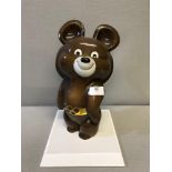 A large USSR ceramic porcelain Olympic bear figurine