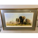 A large lithograph print titled ' The Ivory Is Theirs' by David Shepherd OBE