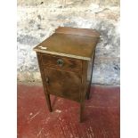 Edwardian pot cupboard on 4 pedestal support legs.