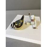 Royal Crown Derby Bird & Bear figures