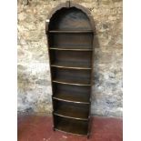 Tall narrow darkwood bookcase. Measures 171x54x24cm
