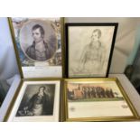 3 Various prints and drawings of Robert burns together with The Gloaming at Rosslyn Chapel limited